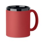 Ceramiczny kubek z powłoką soft touch i czarnym wnętrzem/obrzeżem